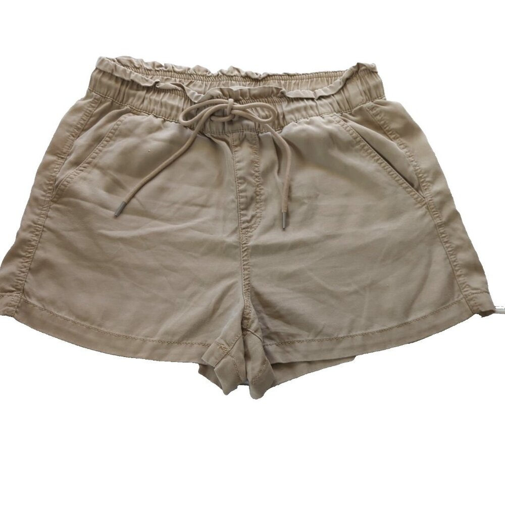 Loft Women’s Pull On Shorts Paperbag Size M Beige Lyocell Lightweight -lp423